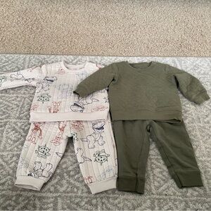 Two Sweater Sets by Disney & Carter 's in a size 6-9 months.